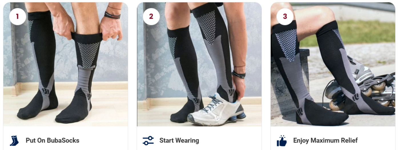 BubaSocks Long Compression Socks Use