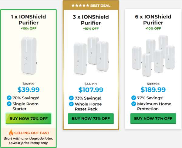 IonShield Air Purifier price
