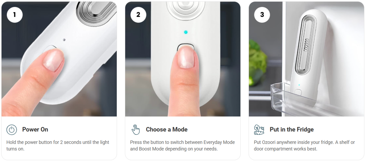 Ozoori Fridge Deodoriser How to use